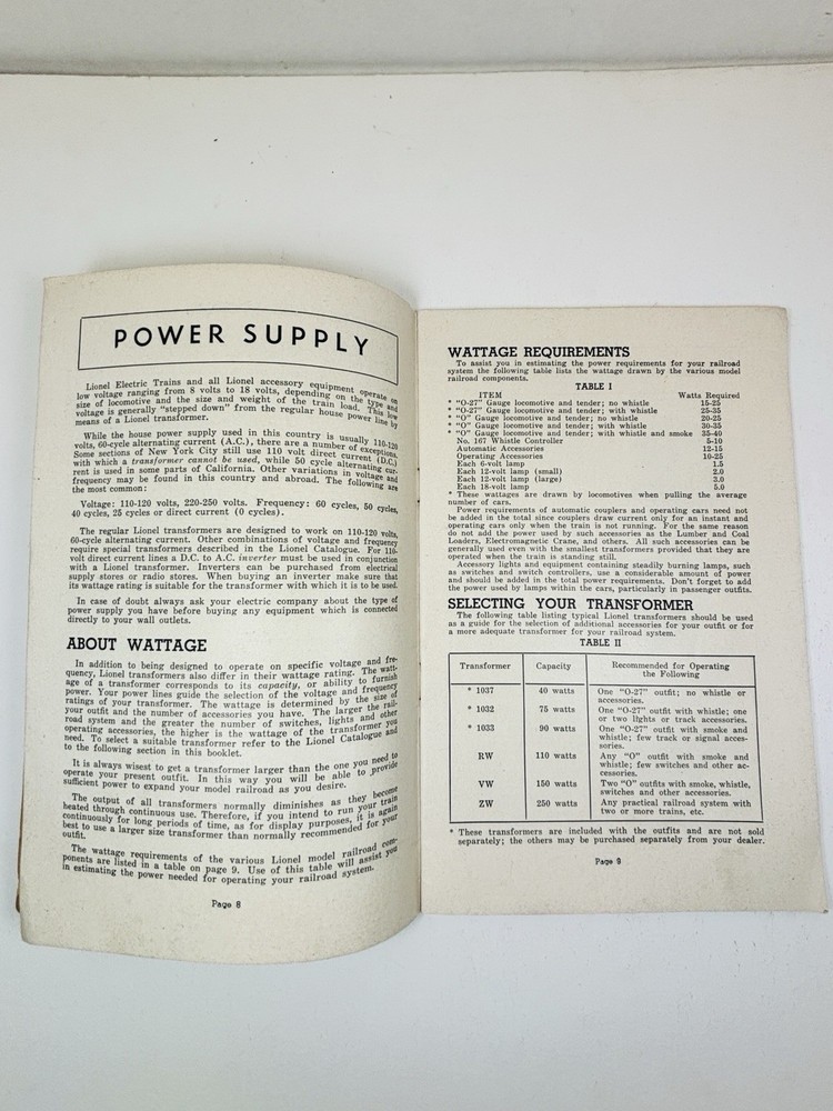 Original Lionel 1948 INSTRUCTIONS FOR ASSEMBLING & OPERATING LIONEL TRAINS Book