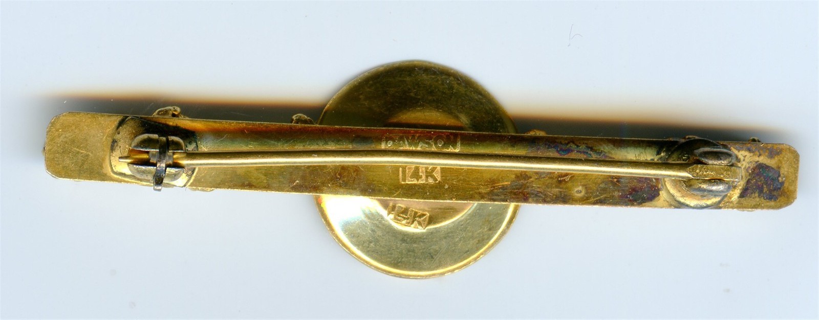 GOLD! Vintage Gold Mining Pin, Nuggets, Gold Pan, Dawson, Alaska 14Kt 3.39g