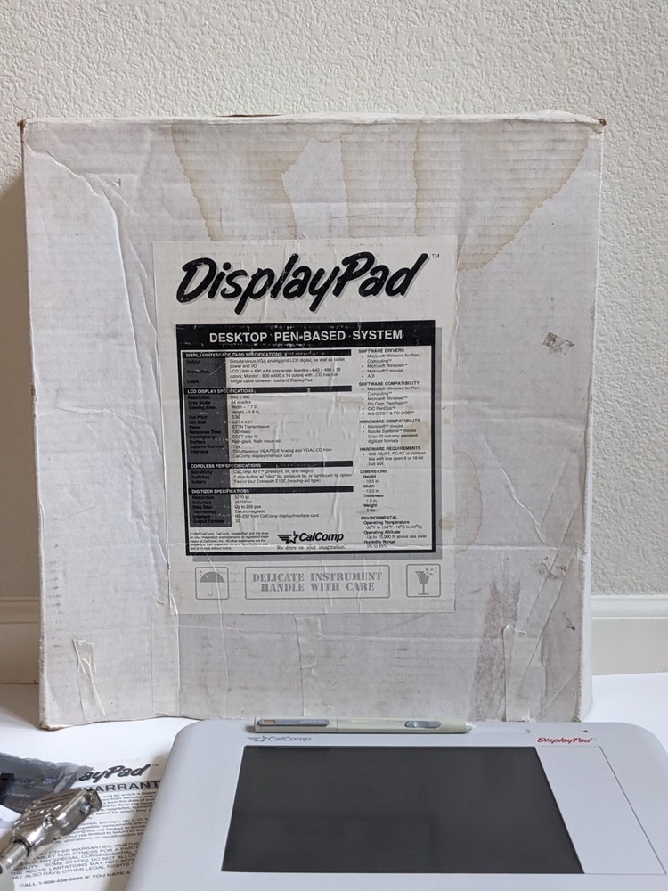 Vintage 1992 CalComp DisplayPad Desktop Pen-Based System Complete in Box Unteste