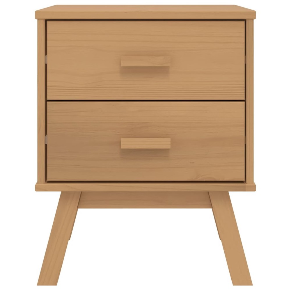 Bedside Cabinet Brown Solid pinewood with a wax finish Medium