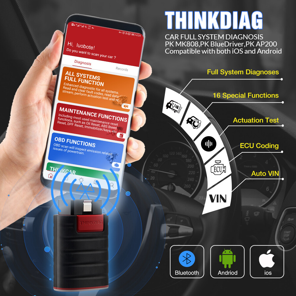 THINKCAR Thinkdiag Bidirectional Full Software Free OBD2 Scanner Diagnostic Tool