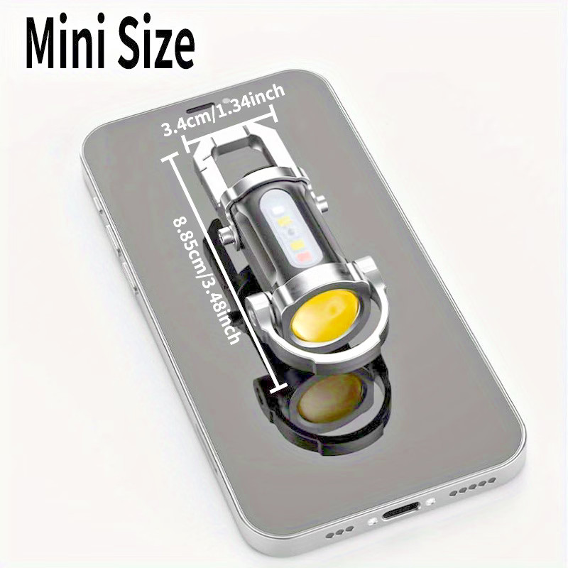 2 X Rechargeable Multi-Mode Mini Keychain Flashlight, 300LM LED work light
