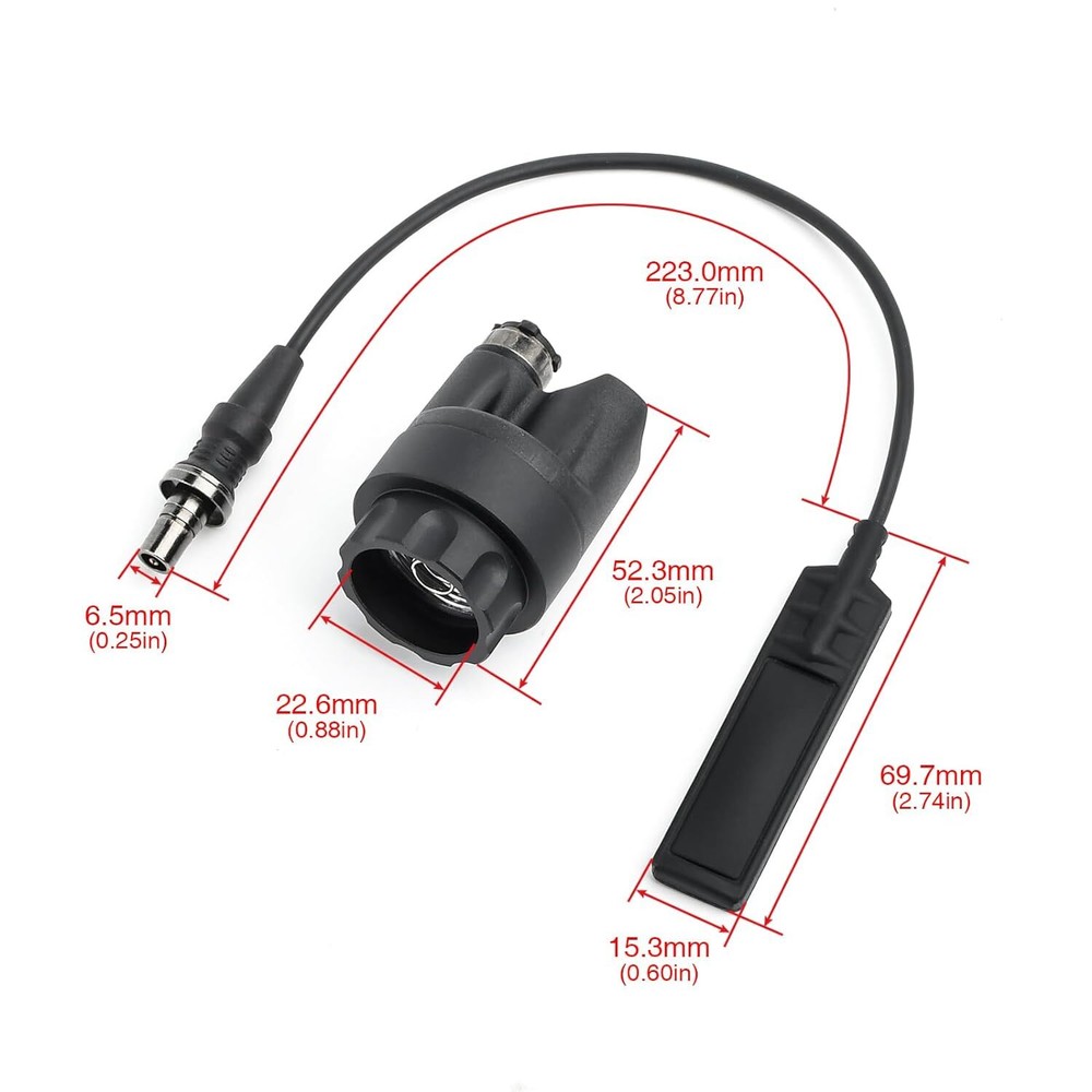 Dual Tailcap Switch Remote Pressure Control for M952V Tactical Weapon Flashlight