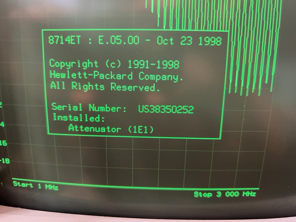 HP RF Vector Network Analyzer Model 8714ET with opt 1E1