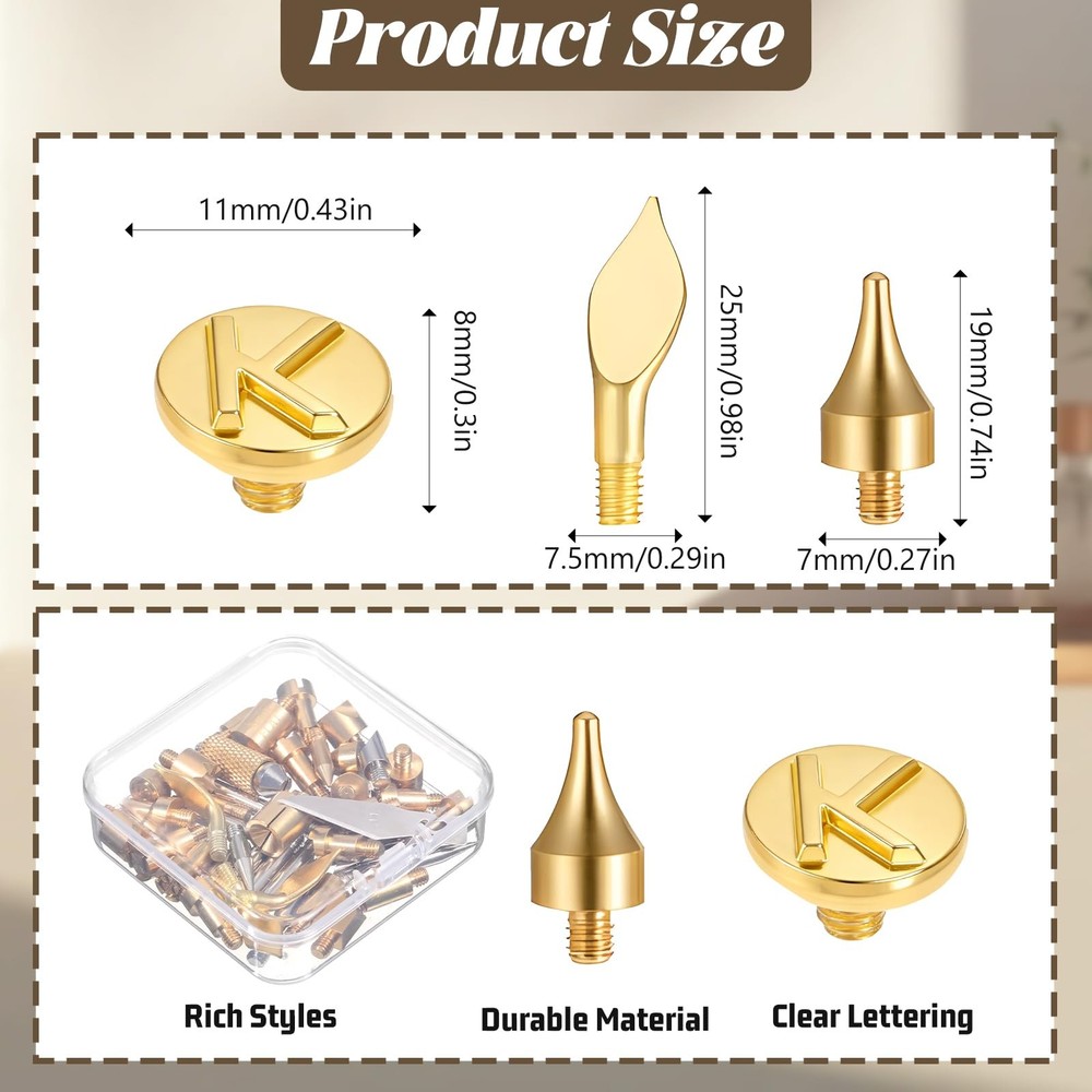 99 Pcs Wood Burning Tips Kit Pyrography Tip Set Gold + Silver