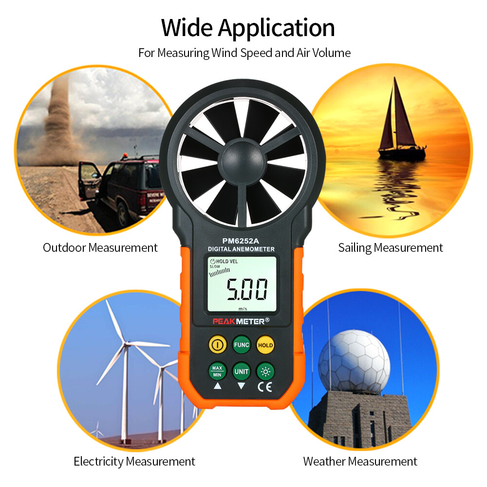Wind PEAKMETER Handheld Anemometer Portable Wind Speed Meter CFM Meter C5O3