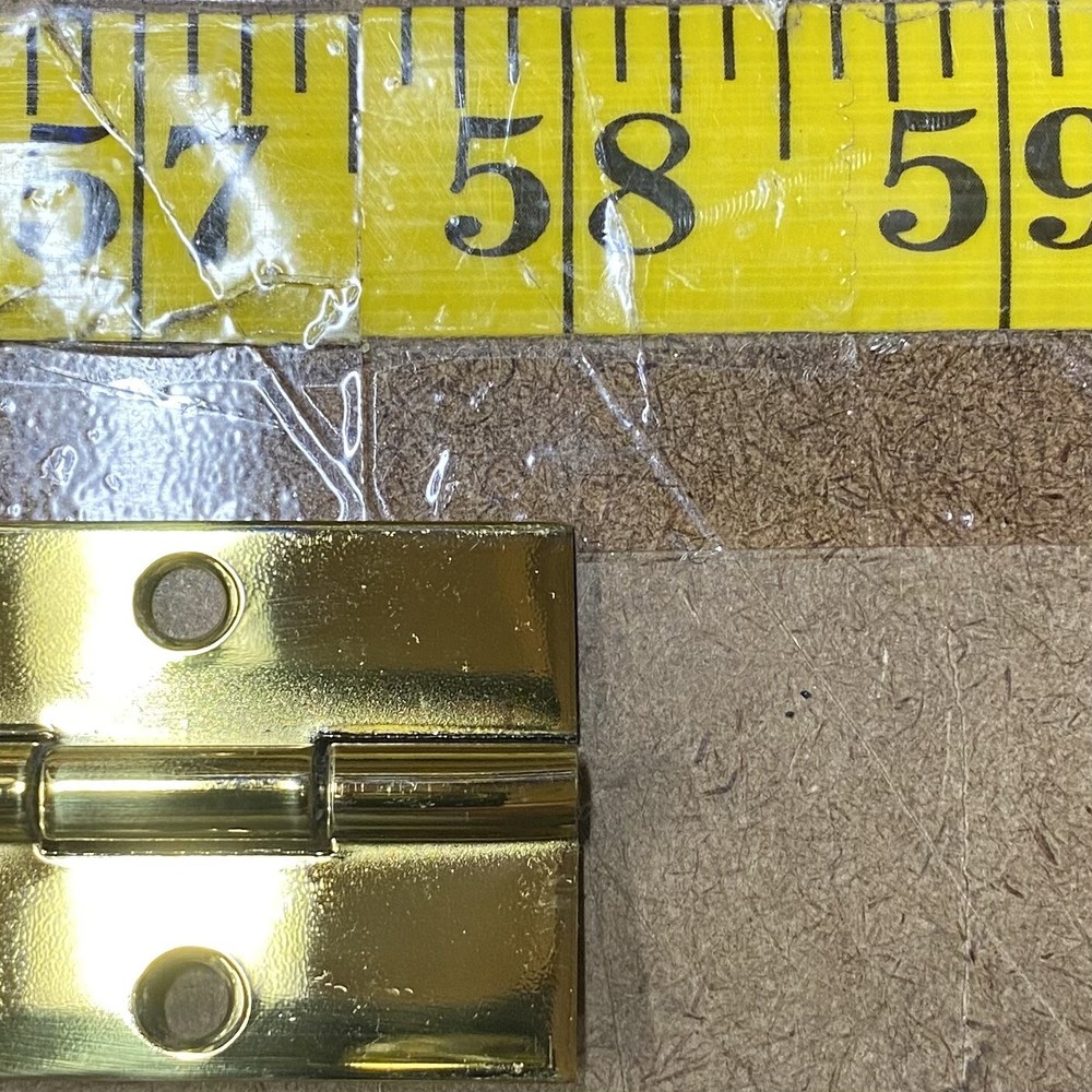 1 Solid Brass Continuous Piano Hinge, 58" Long, w/Screw Holes