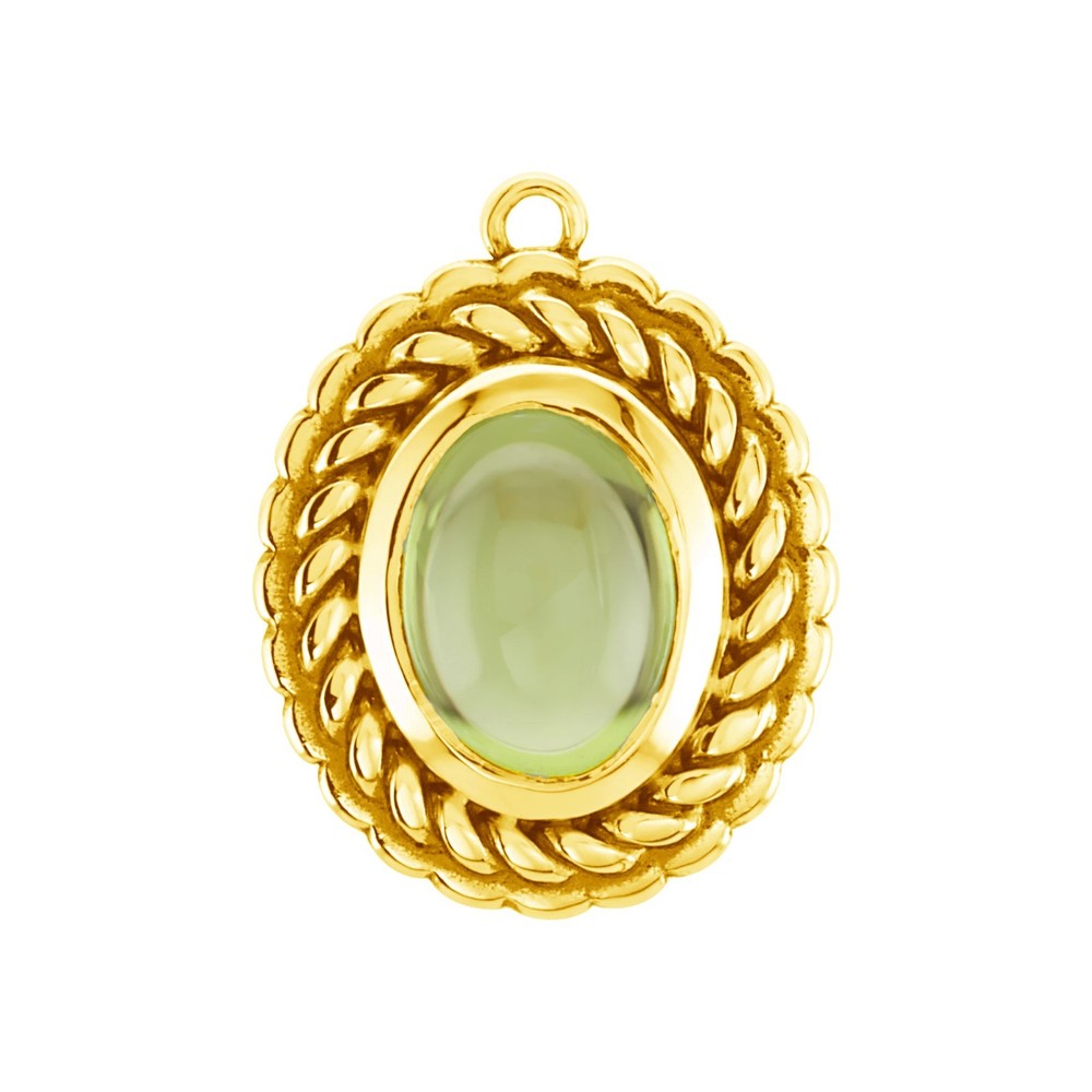 14K Solid Gold & Sterling Silver 8x6 mm Oval Bezel-Set Dangle