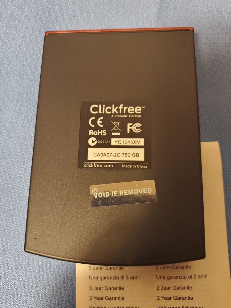New Clickfree 750GB Automatic Backup C2 Mac PC Multiple Computers needs Cord