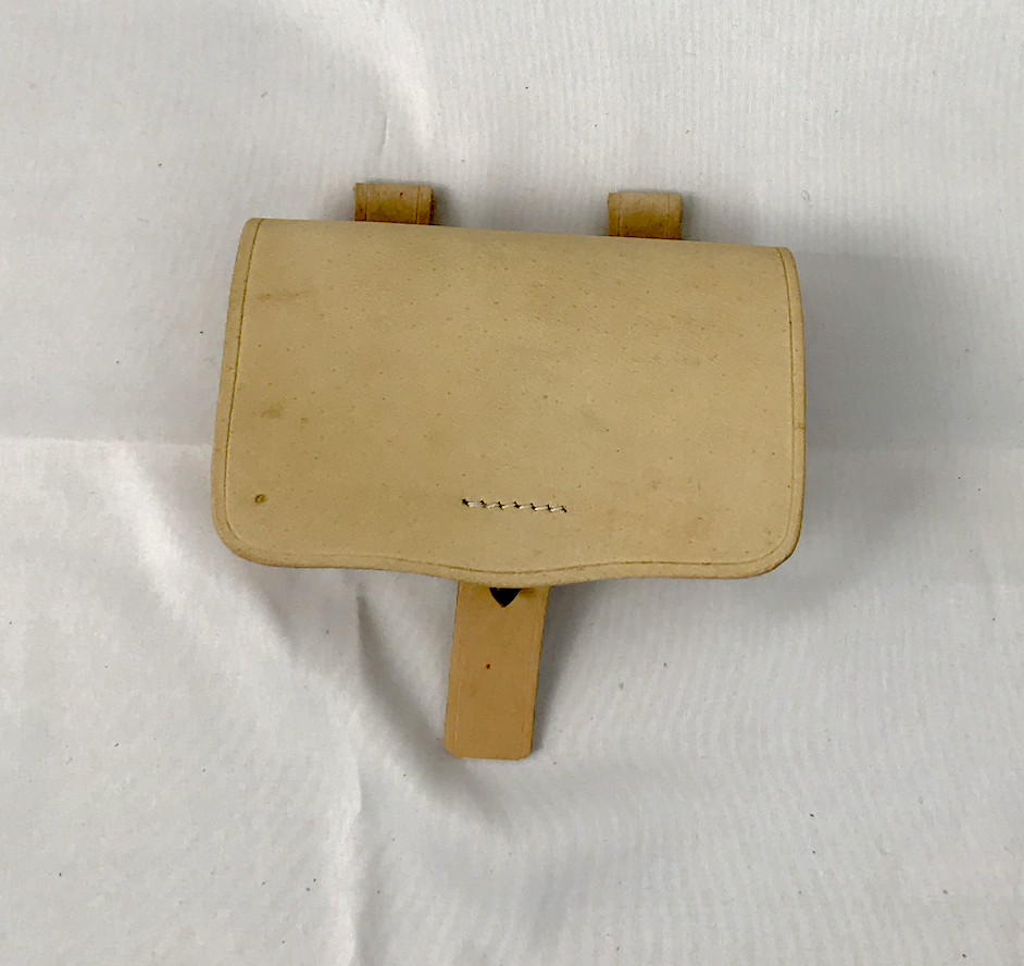Civil War Pistol Cartridge Box - Natural Leather