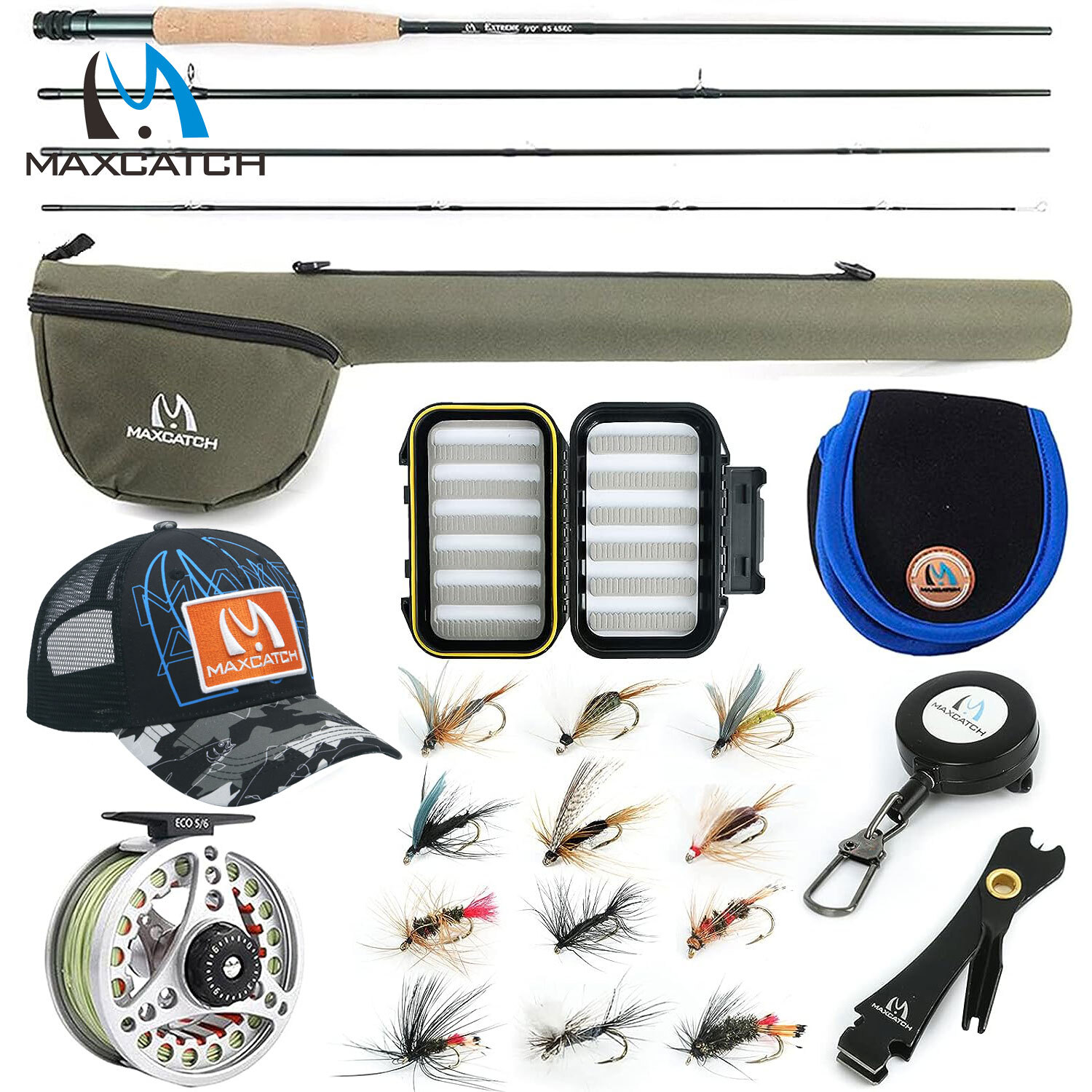 Maxcatch Extreme Fly Fishing Combo Kit 3/4/5/6/7/8wt Starter Rod and Reel Outfit