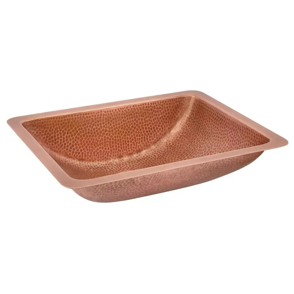 Signature Hardware 419413 20" Copper Rectangular Undermount Bathroom Sink