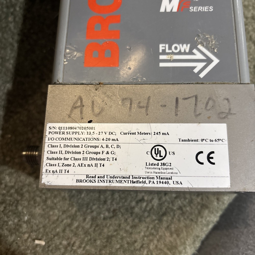 Brooks Delta II Smart Mass Flow Controller SLAMF60S1BCA0K2A3