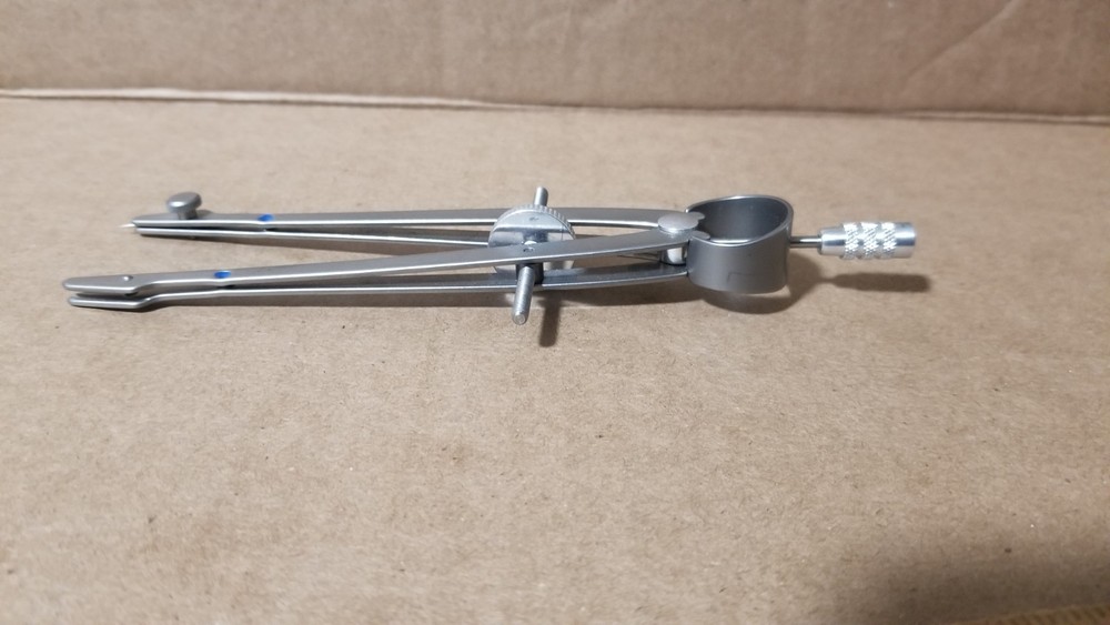 Vintage Vemco Blue Dot Drafting Compass-Missing Screw & Pointer Working , VGC