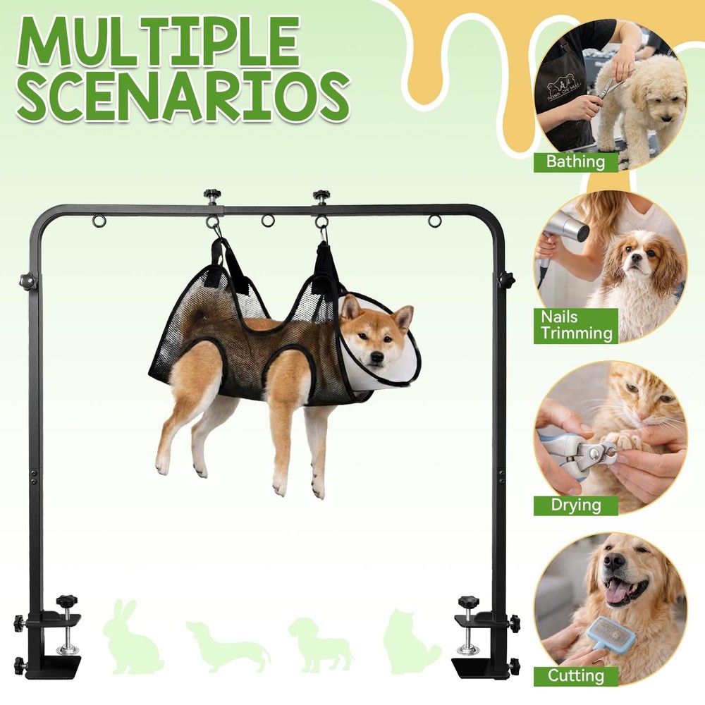 Adjustable Dog Grooming Stand for Table: 42" Height & 27"-39" Width, Includes...