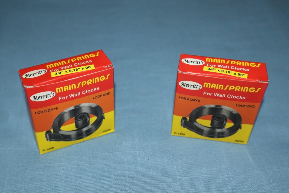 Wall Clock Mainsprings 8 Day 3/4''x 0.18''x 96'' Loop End