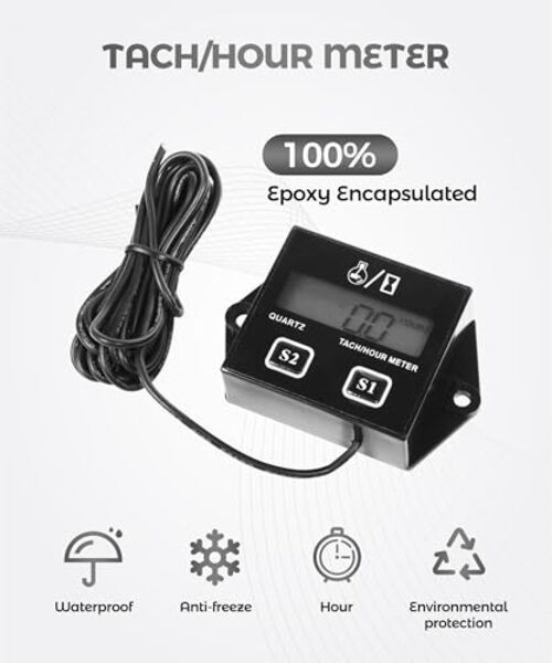 Small Engine Tachometer,Car Accessories Motorcycle Tachometer,Waterproof
