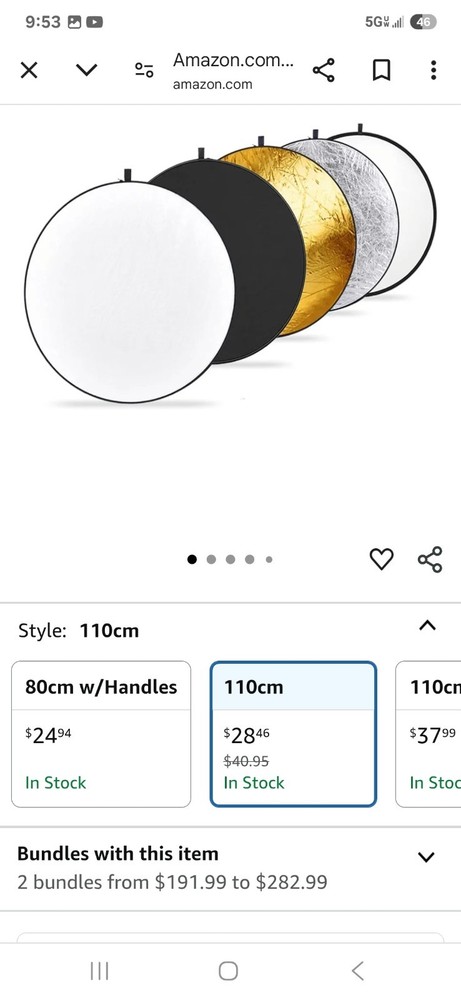 NEEWER 43 Inch/110 Centimeter Light Reflector Diffuser 5 in 1 Collapsible Multi