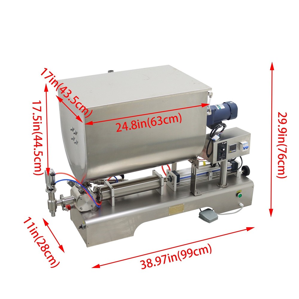 100-1000ML Paste Liquid Filling Machine with Mix And Heat Function 80L Hopper