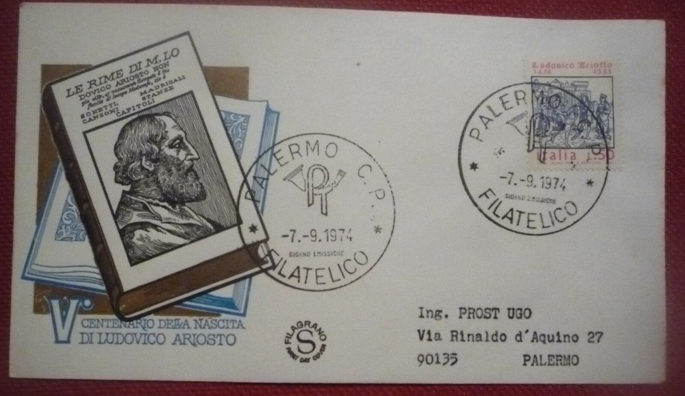 FDC FILAGRANO - ARIOSTO - 1974