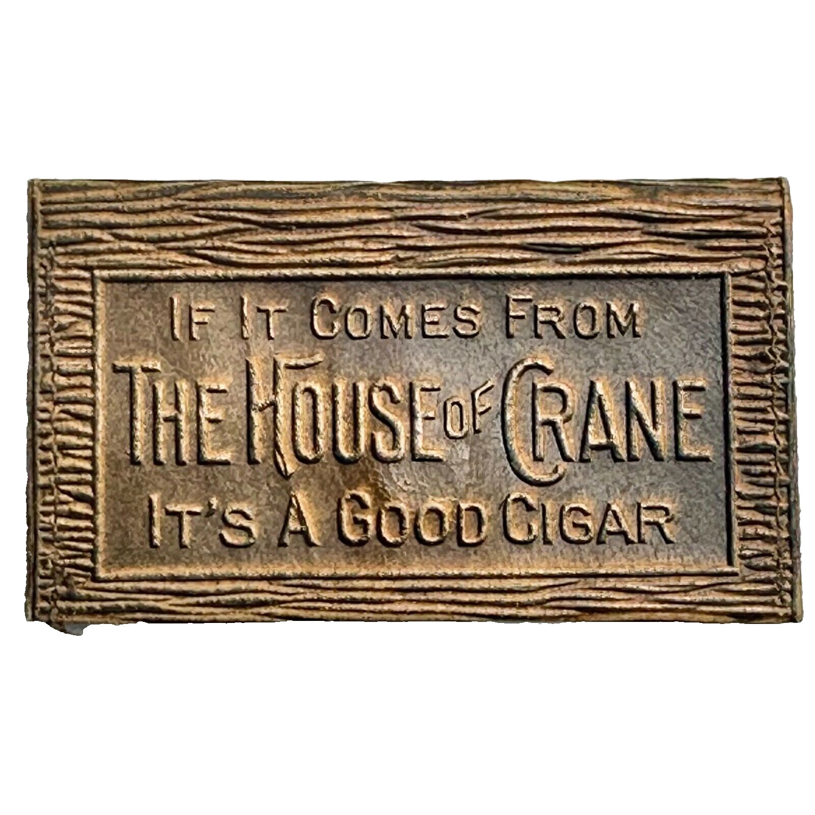 1900s House of Crane Cigar Advertising Leather Coin Purse Snap Close 1.25 x 2.75