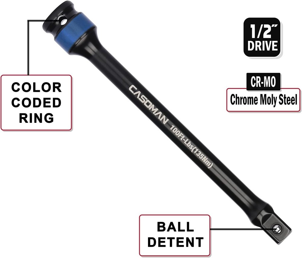 Chrome Electroplated Torque Extension Bars - Secure and Accurate Torque Set