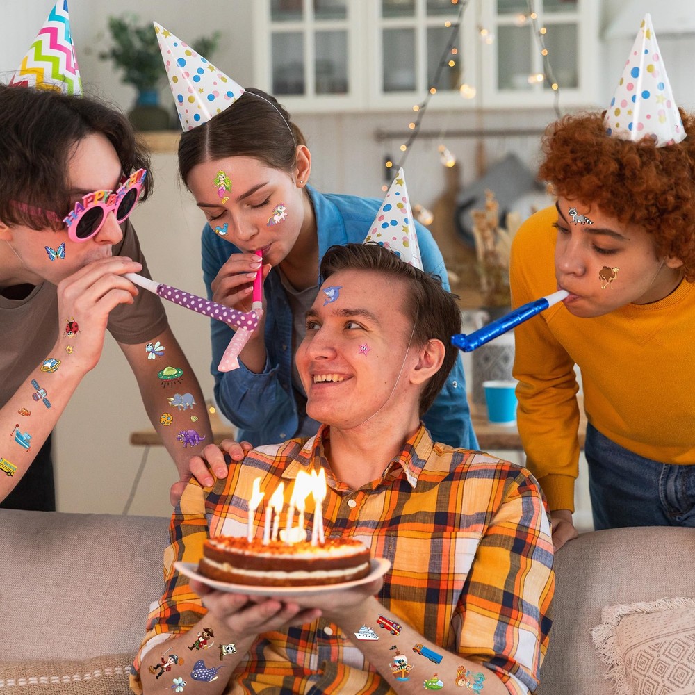 320 Patterns Temporary Tattoos, 36 Sheets Medium, Colorful