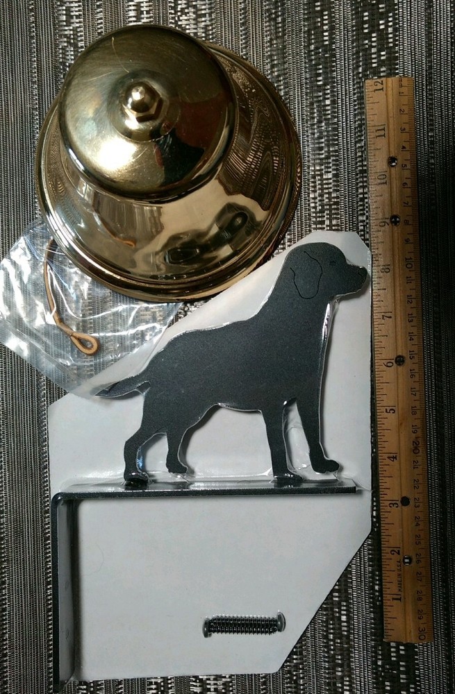 Solid Brass Door Bell-Dog Theme 5 3/4" Bell