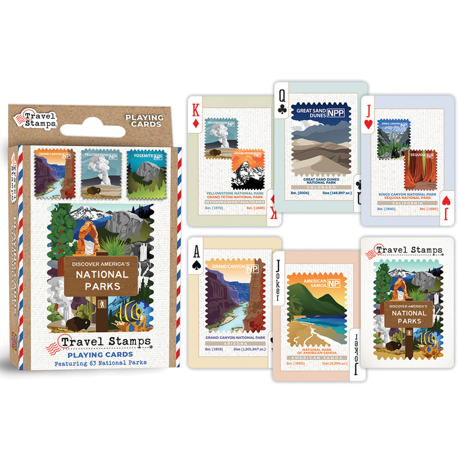 MasterPieces - National Parks Travel Stamps Playing Cards - 54 Card Deck