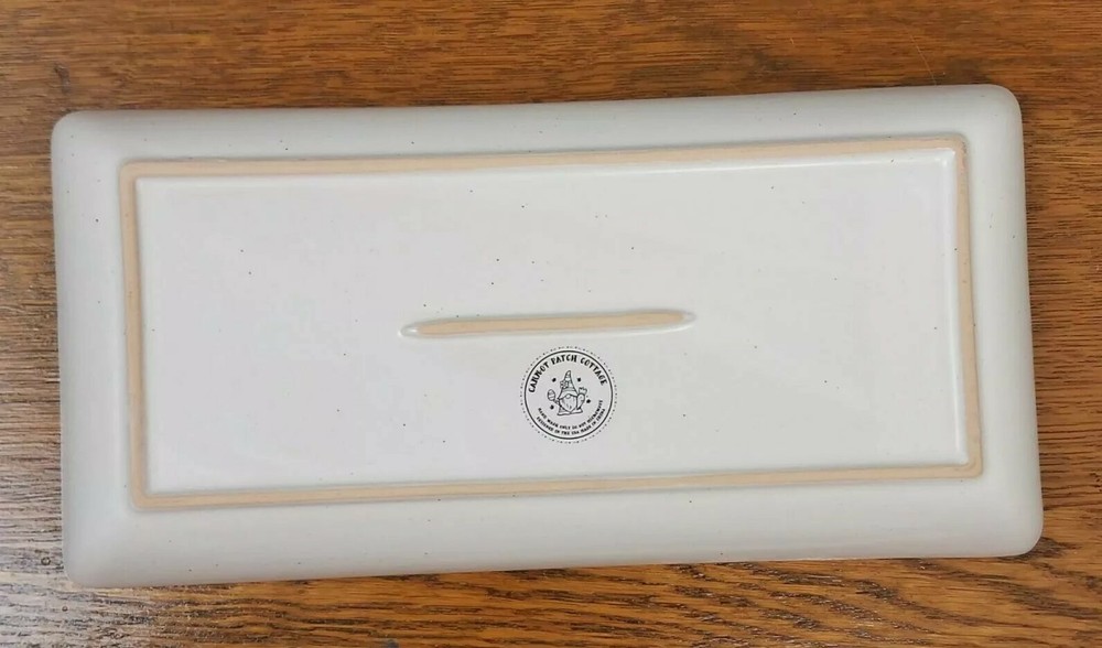 Ceramic Purple Rectangular Easter Platter/Candy Dish Gnomes Painting Easter Egg