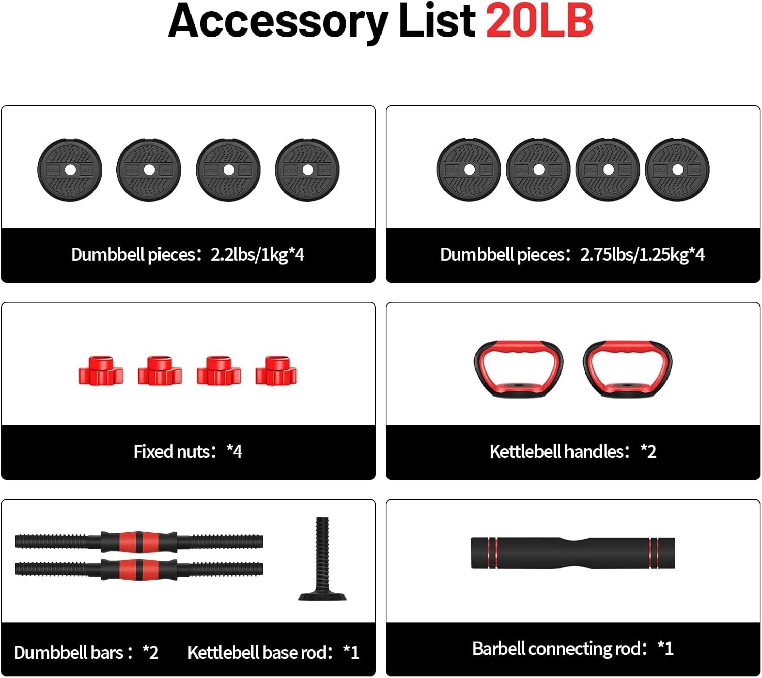 Space-Efficient 4-in-1 Adjustable Dumbbell Set (20-80lbs) - Ideal for Home Use