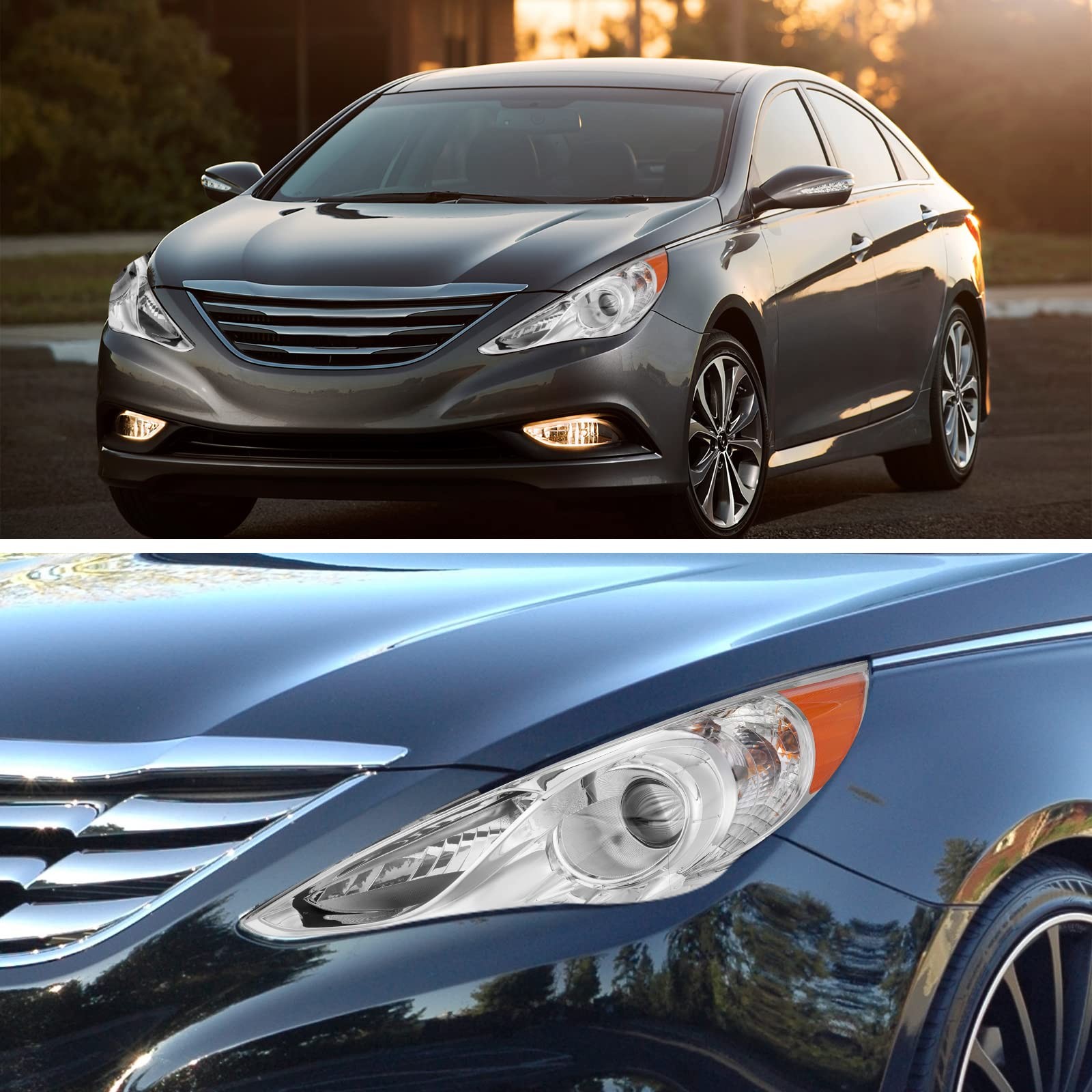 Headlight Assembly Replacement Fit 2011-2014 For Hyundai Sonata