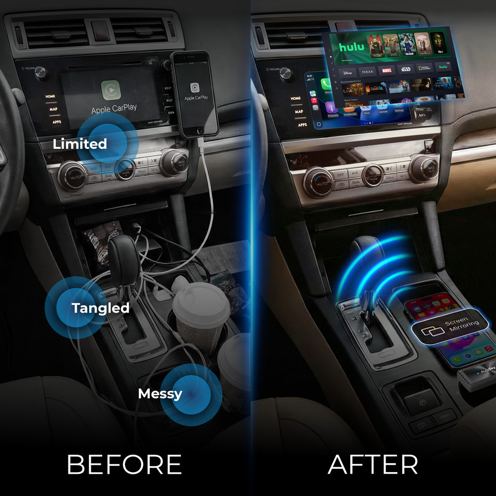 Wireless CarPlay Screen Mirroring Adapter | iPhone & Android
