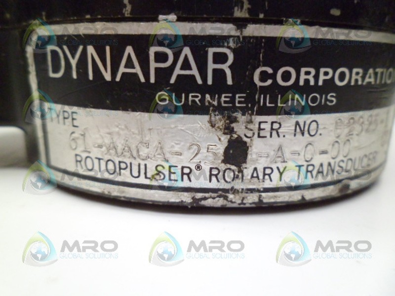 DYNAPAR 61-AACA-255-A-0-00 ENCODER UNMP