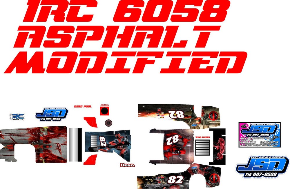 1RC ASPHALT MODIFIED 1RC6058  WRAP DEAD POOL  THEME 1X18 SCALE