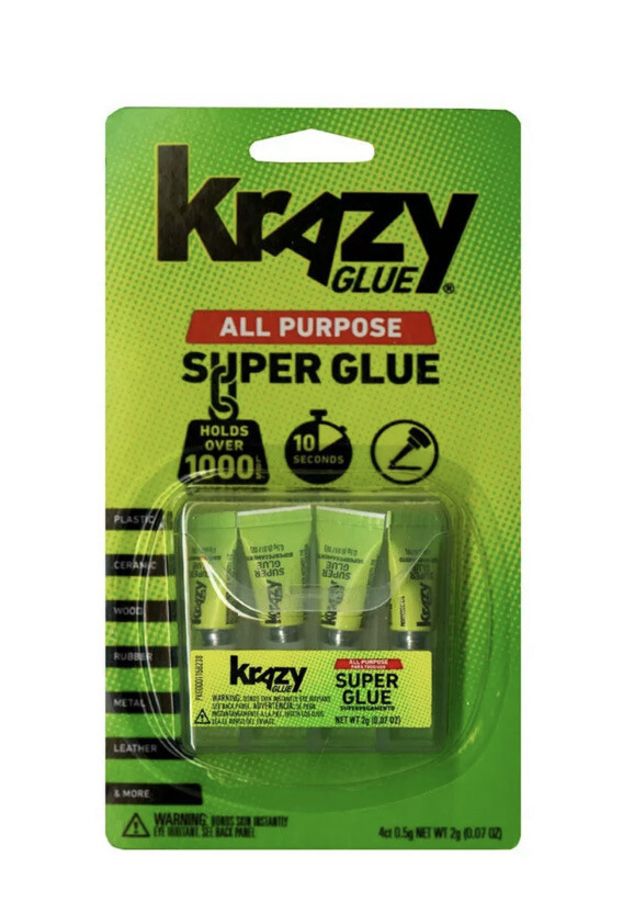 Instant Krazy Glue 4 Single-Use Tubes