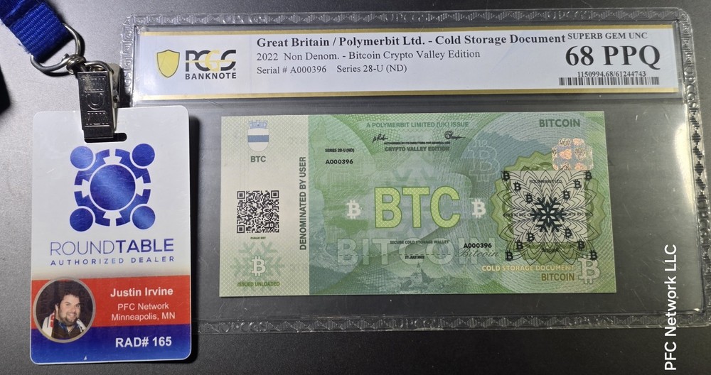 2022 Polymerbit Note Crypto Valley Note Unfunded PCGS 68 PPQ