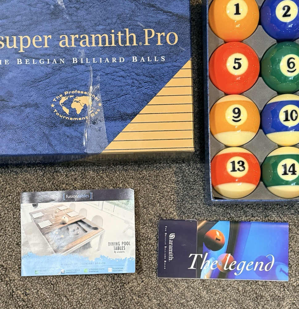 BELGIAN ARAMITH BALLS SUPER ARAMITH PRO BILLIARD SET