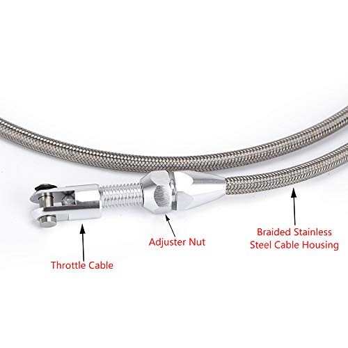 36" Stainless Braided LS Throttle Cable Kit Adjustable Accelerator Cable