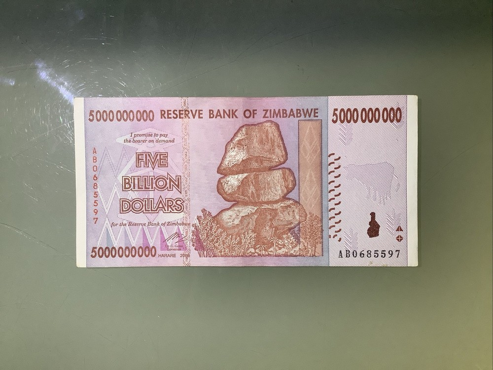 Zimbabwe 5 Billion Dollars 2008 Circulated
