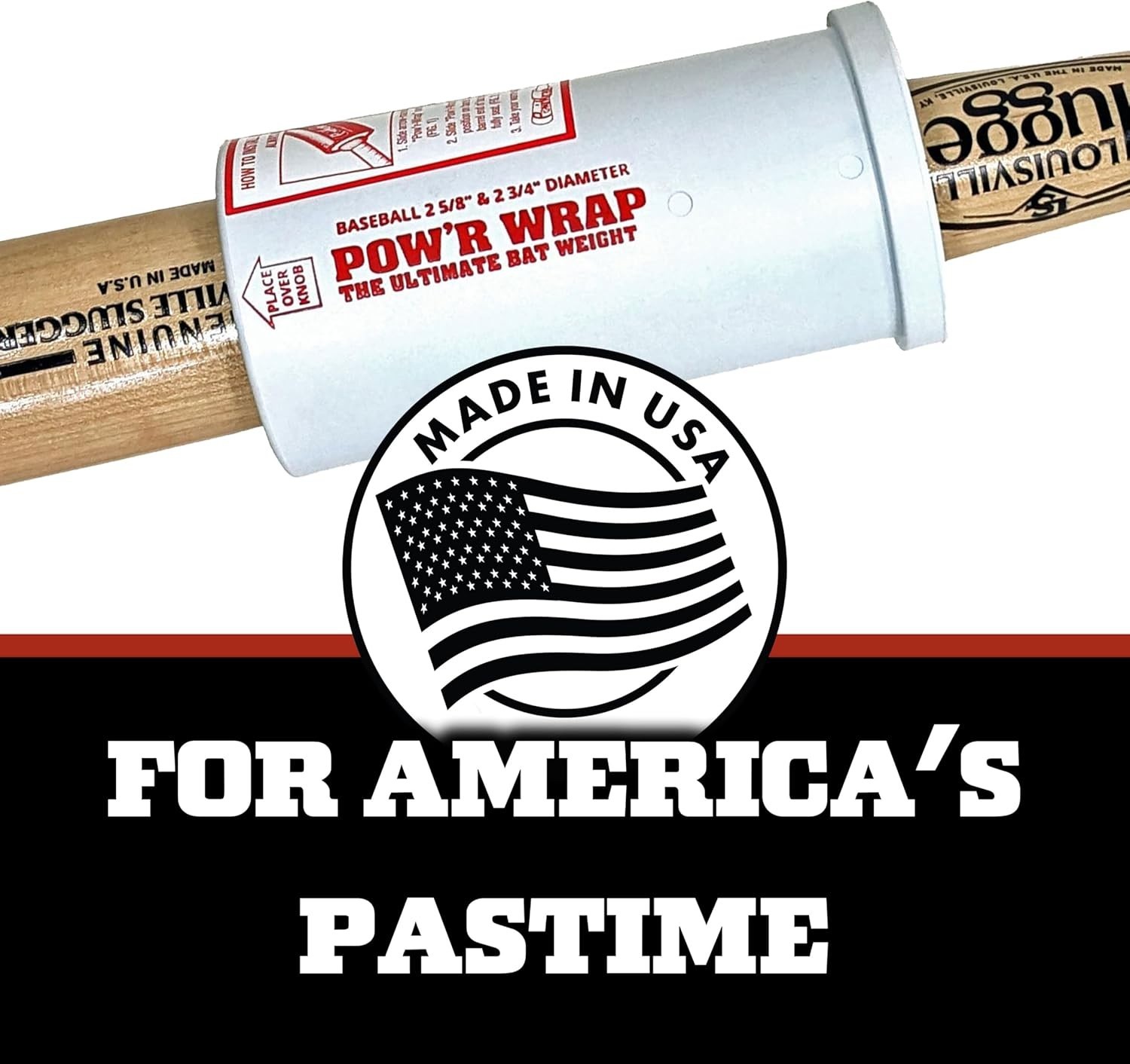 Pow'r Wrap Baseball Bat Weight Sleeve Trainer 24 oz - Made in the USA