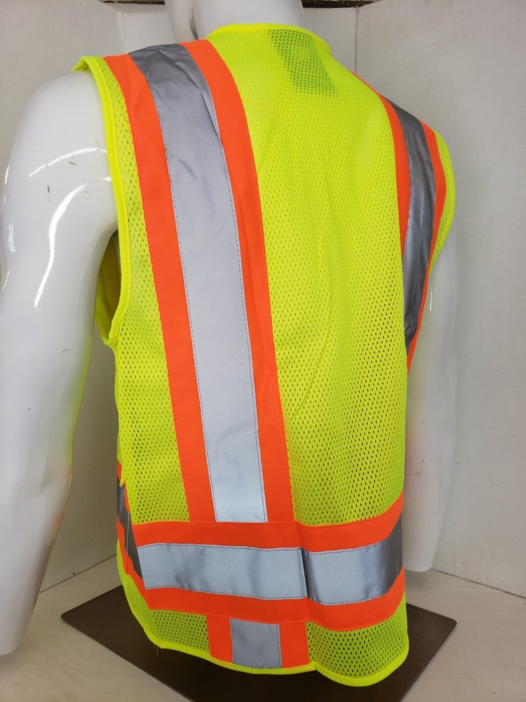 FX HIGH VISIBILITY Surveyor Two Tone Yellow Safety Vest Solid front & Mesh back
