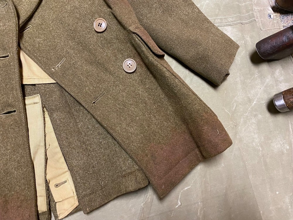 ORIGINAL WWII US ARMY WINTER M1938 "CUT DOWN" OVERCOAT COAT- MEDIUM/LARGE 42R