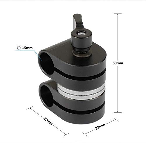 2008 Adjustable 15mm Dual Rod Adapter with Rosette Camera Rig Accessory