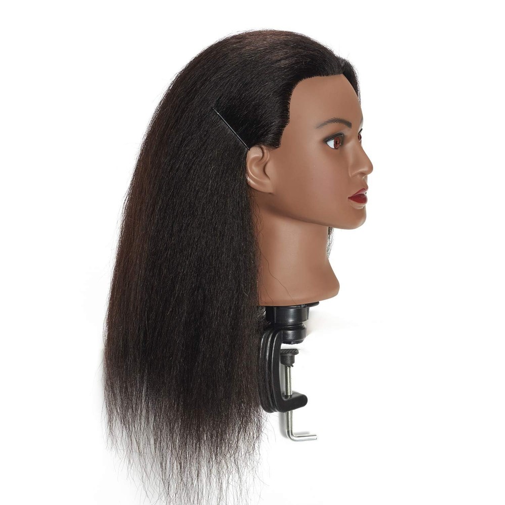 100% Human Hair 16" Styling Head with Clamp – Perfect for Practicing Techniques