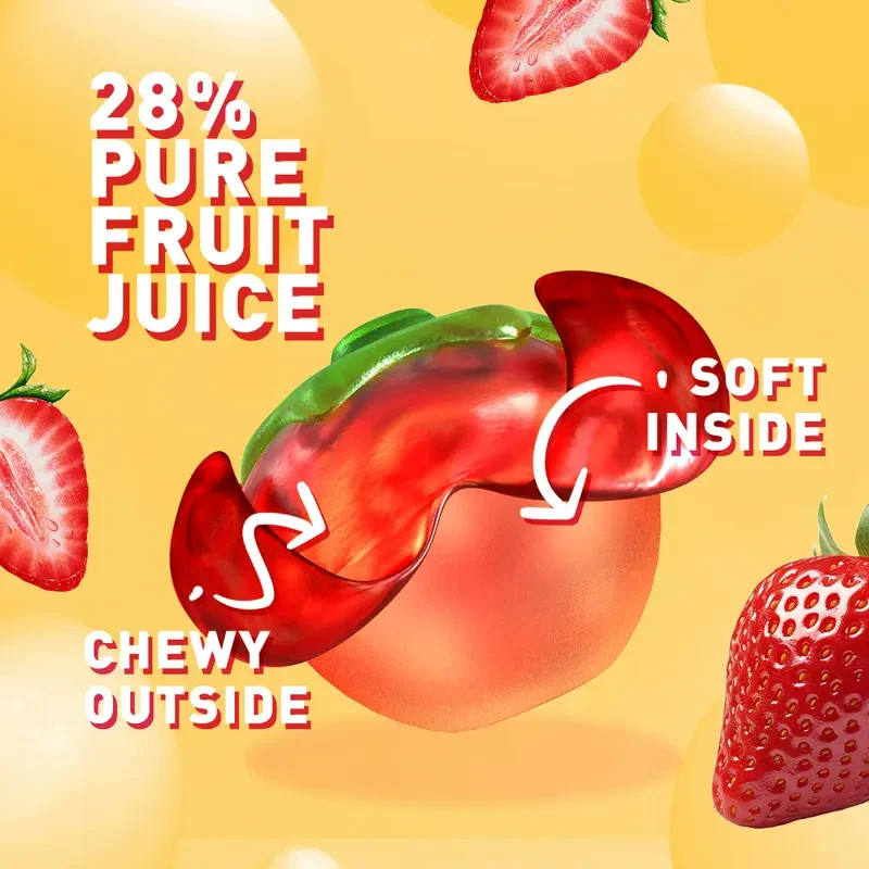 Kozed Peelable Grapefruit Gummy Candy Chewy Snack, 2.65 oz* 3 Pack