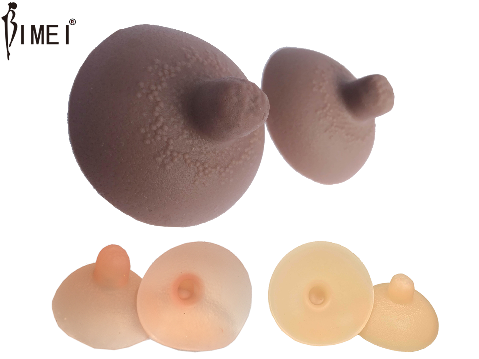BIMEI Silicone Adhesive Nipples Attachable , Reusable for Crossdress, Drag Queen