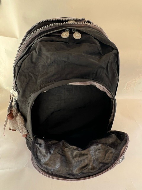 New With Tag Kipling Hiker Expandable Backpack -Black Mint Trim