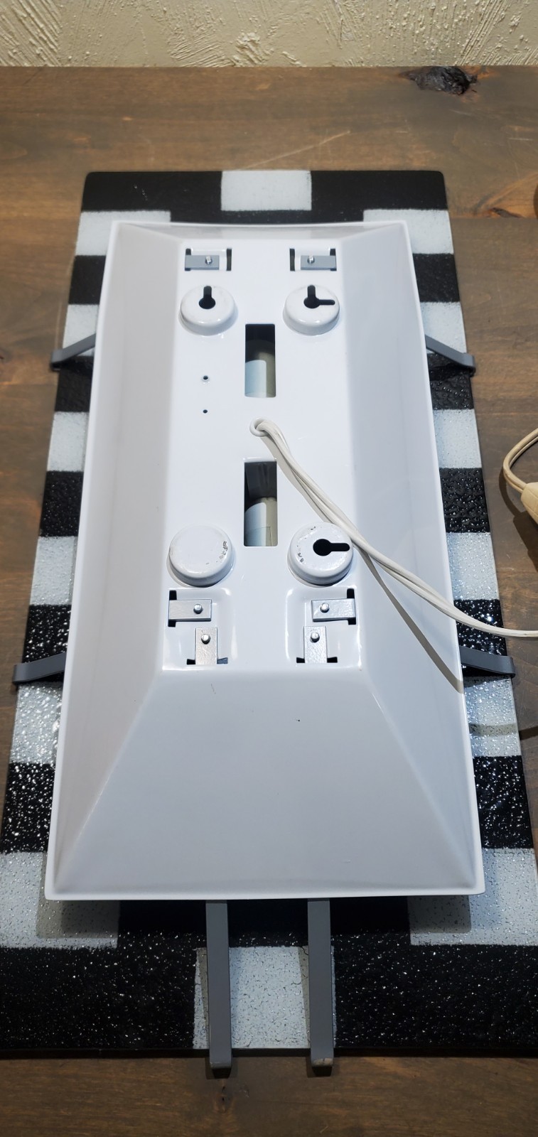 Vintage IKEA Gyllen Black White Checkers 3D Wall Mounted Light Art Piece Y2K