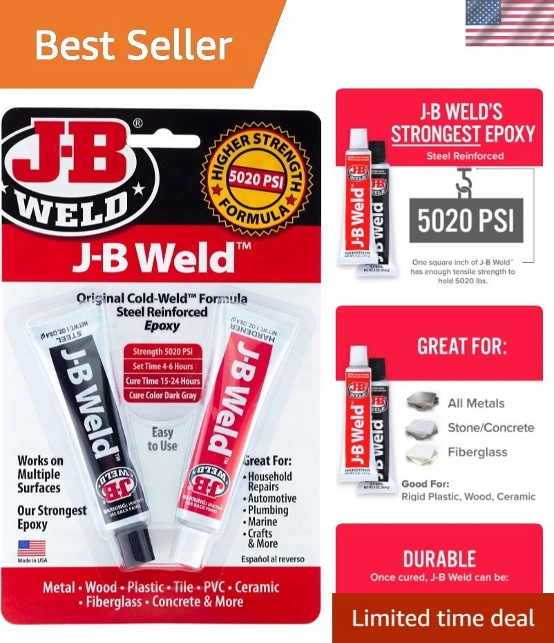 Superior Cold-Weld Two-Part Epoxy - 2 oz for Versatile Surface Bonding